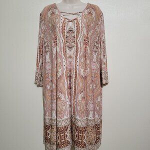 Chico's 3/4 Sleeve Knit Swing Dress